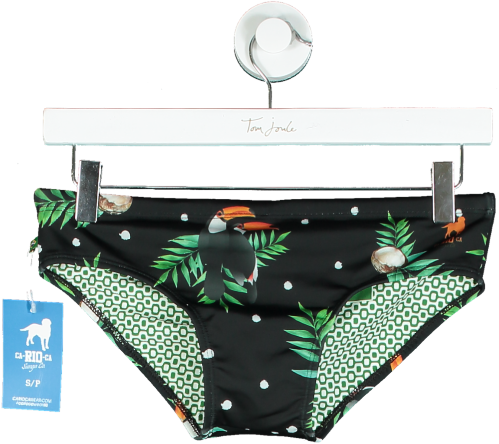 Carioca Black Toucan Print Bikini Bottoms UK S