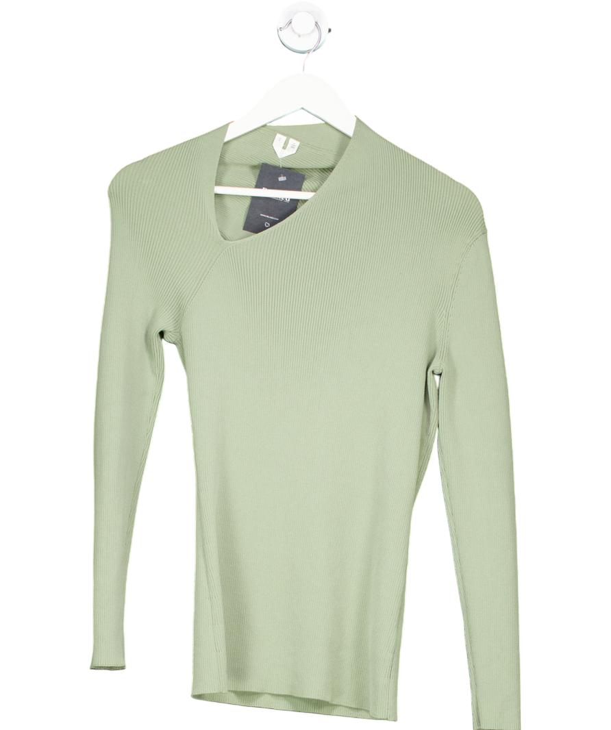 Arket Green Asymmetric Neck Top UK S