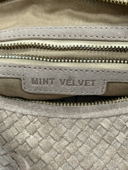 Mint Velvet Beige Woven Knot Handle Shoulder Bag