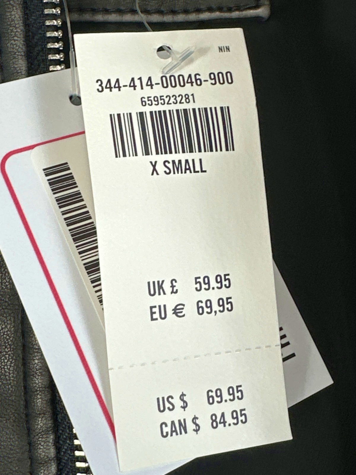 Hollister Black Faux Leather Bomber Jacket UK XS