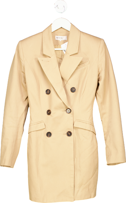 House of CB Beige Double-Breasted Blazer UK S