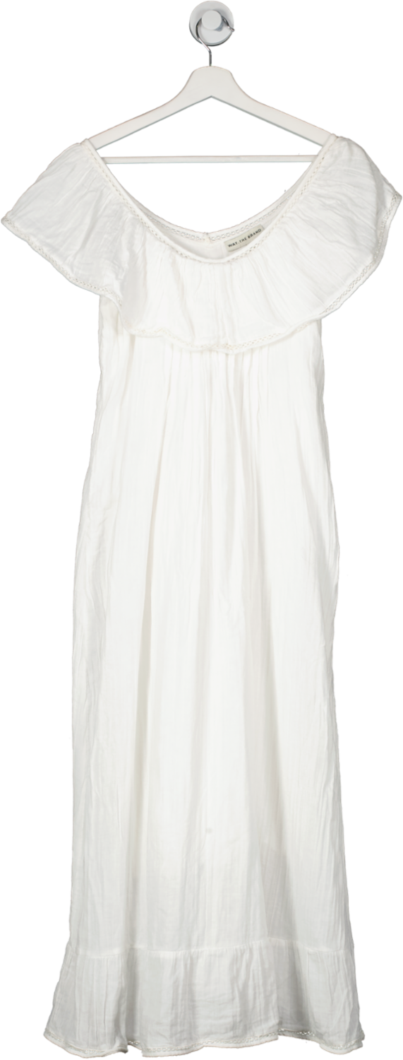 WAT. THE BRAND White Frill Neckline Dress UK 6