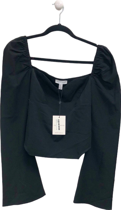 Pretty Lavish Black Square Neck Top UK 8