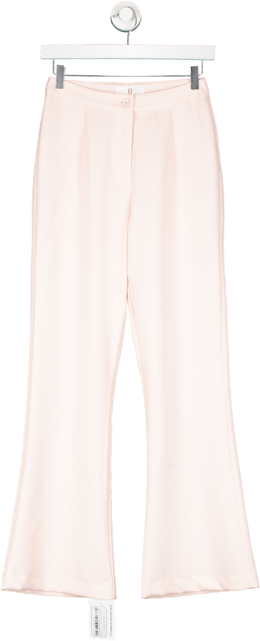 Forever Unique Pink Flared Tailored Trousers UK 8