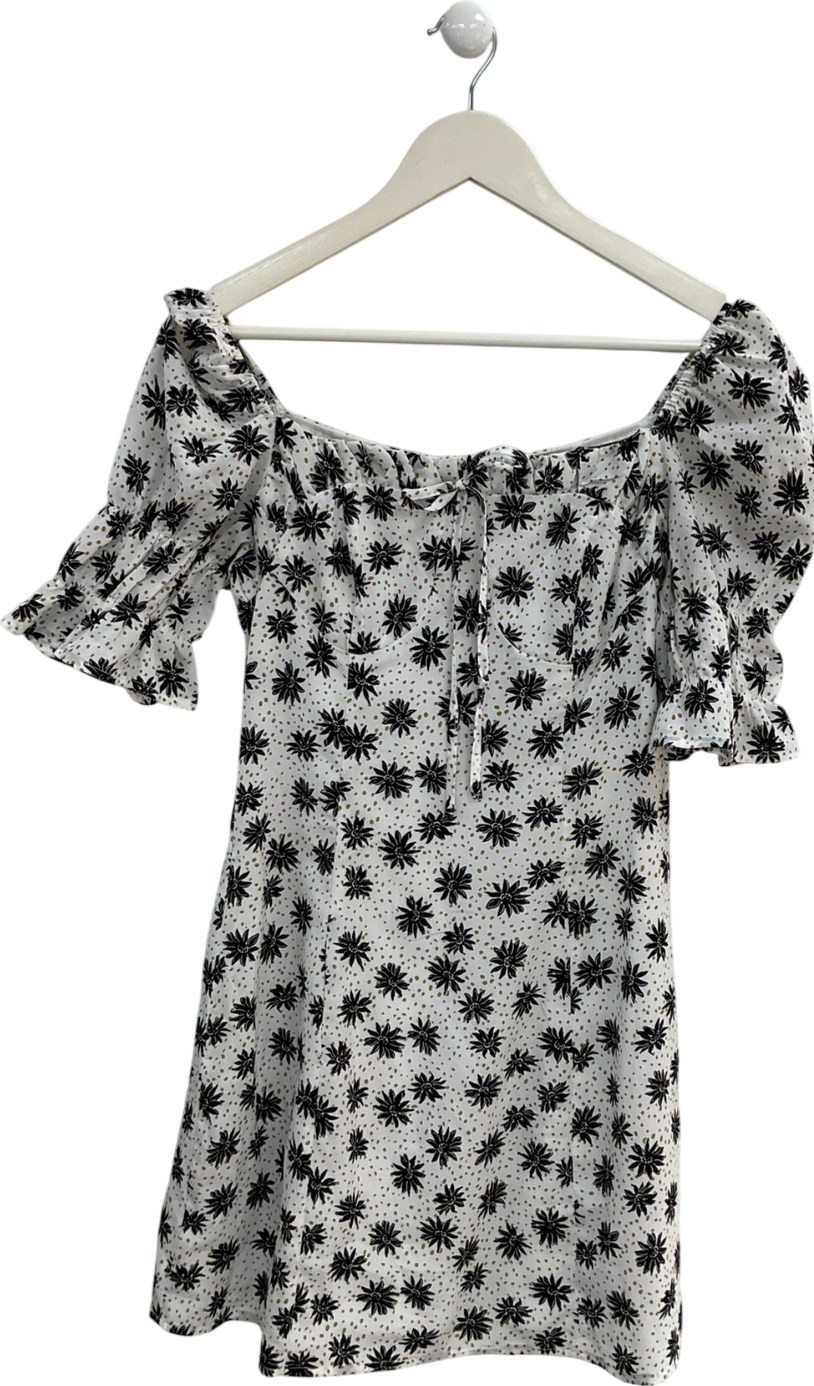 Urban Bliss White Floral Print Mini Dress UK 10