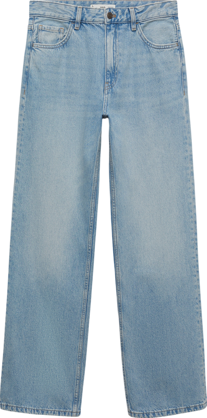 MANGO Blue Miami Medium-rise Straight-fit Jeans UK 8