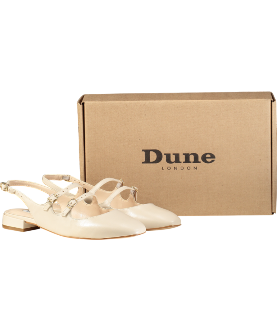 Dune Nude Haily Leather Slingback Mary Jane Pumps UK 4 EU 37 👠