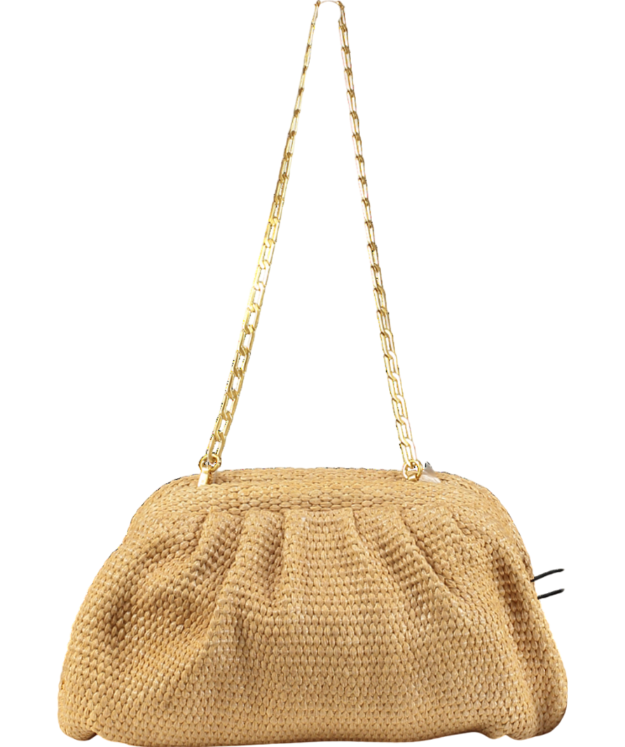 REISS Beige Gia Raffia Clutch Bag In Natural