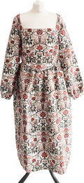 MEADOWS Cream Long Sleeve Floral Jacquard Midi Dress UK 14