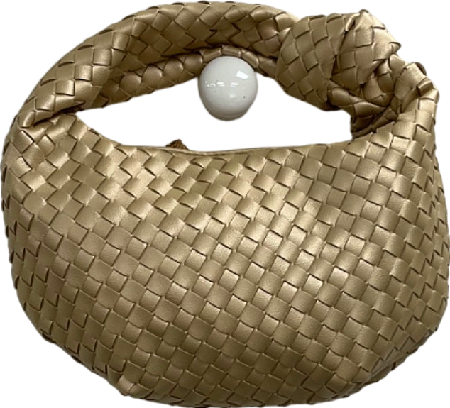 Melie Bianco Gold Woven Handbag