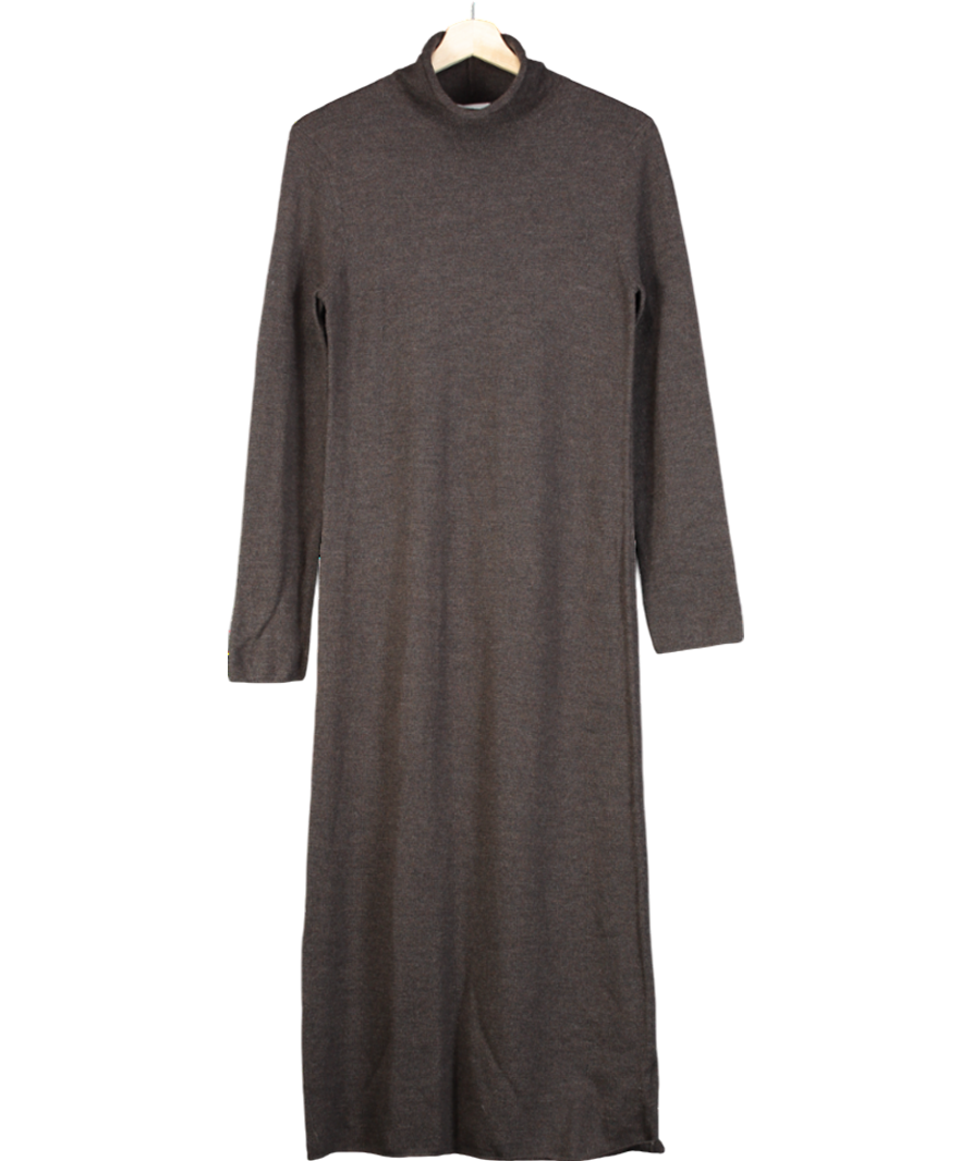 Marcela London Brown Roll Neck Knit Maxi Dress UK L