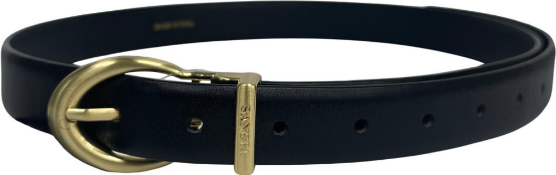 Sancia Black Vegan Leather The Ruota Belt UK S
