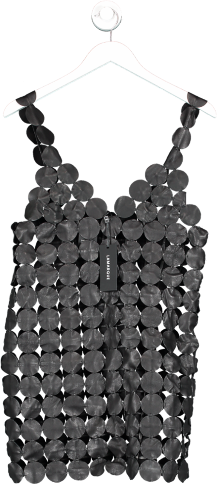 Lamarque Malia Black Leather Mini Dress UK XS/S