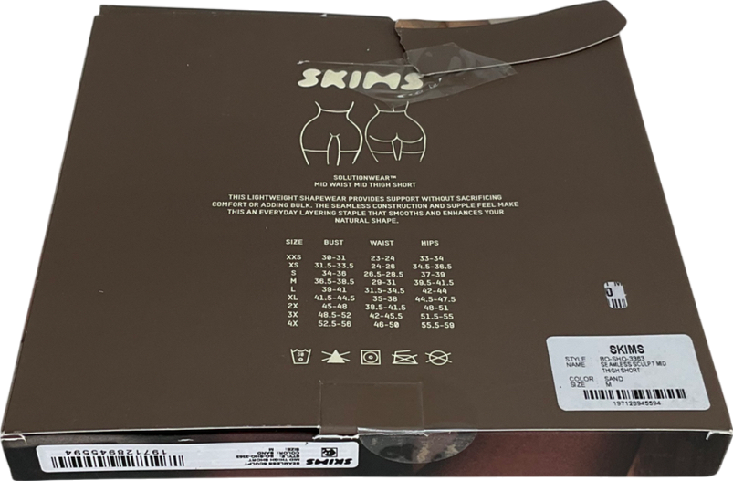 SKIMS Cream Seamless Sculpt Mid Waist Mid Thigh Short - Sand UK M