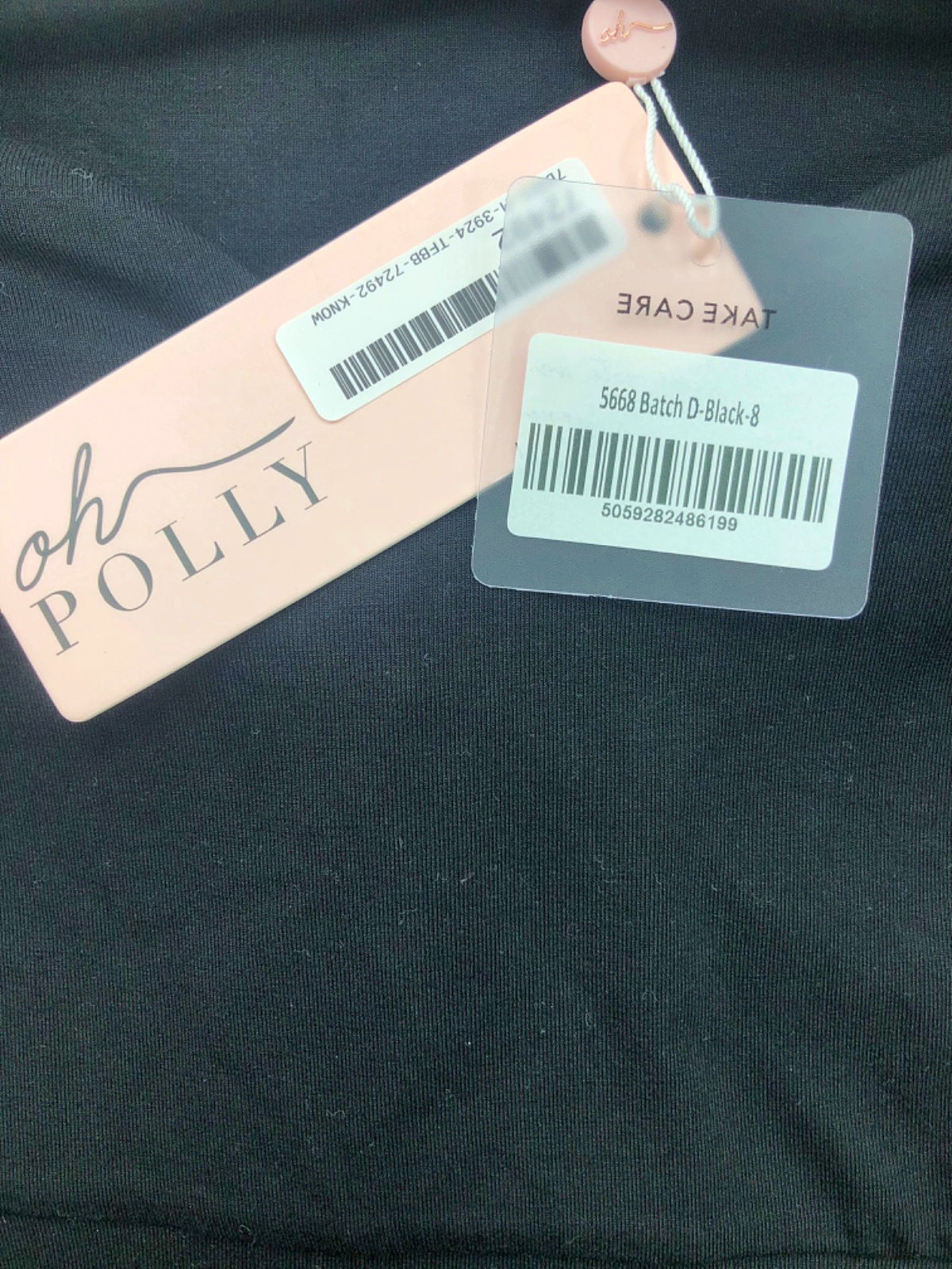 Oh Polly Black Long Sleeve Mini Dress Size UK 8