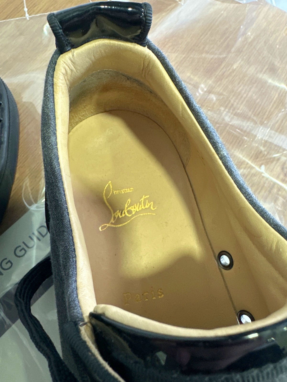 Christian Louboutin Grey Spiked Low-Top Trainers UK 9