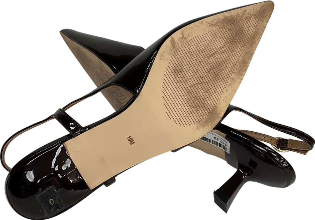 TALBOTS Red Olivia Slingback Kitten Heel Pumps - Crinkle Patent UK 7.5 EU 40.5 👠