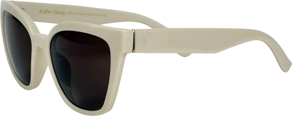 & Other Stories Cream Cat-eye Sunglasses With Brown Tinted Lenses