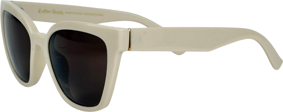 & Other Stories Cream Cat-eye Sunglasses With Brown Tinted Lenses
