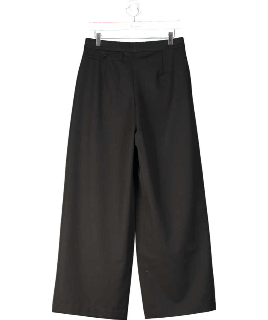 NA-KD Black Pleated Wide Leg Trousers UK 8