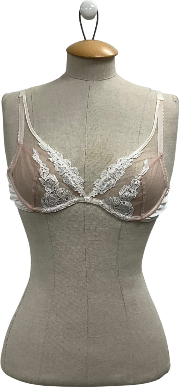 Fleur White Non-padded Underwired Lace Bra UK 34B