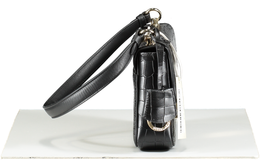 Radley London Black Leather Hanley Close - Faux Croc Shoulder Bag