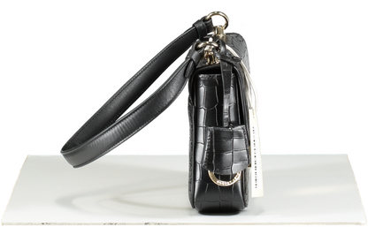 Radley London Black Leather Hanley Close - Faux Croc Shoulder Bag