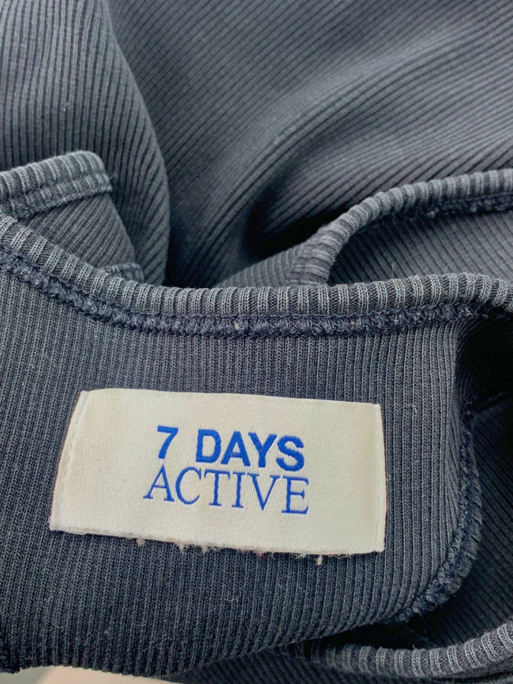 7 Days Active black Cropped Rib Tank Top UK S