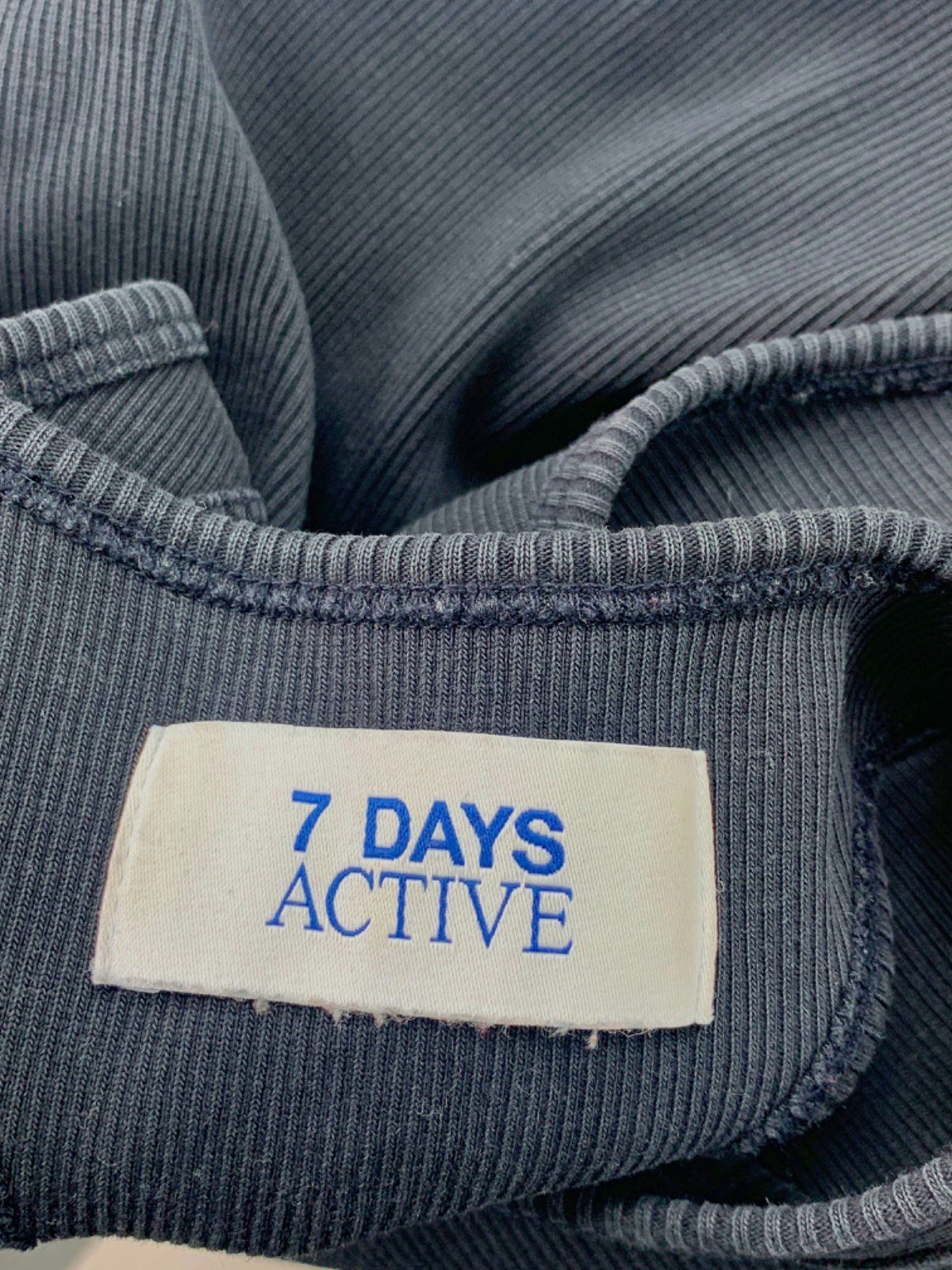 7 Days Active black Cropped Rib Tank Top UK S