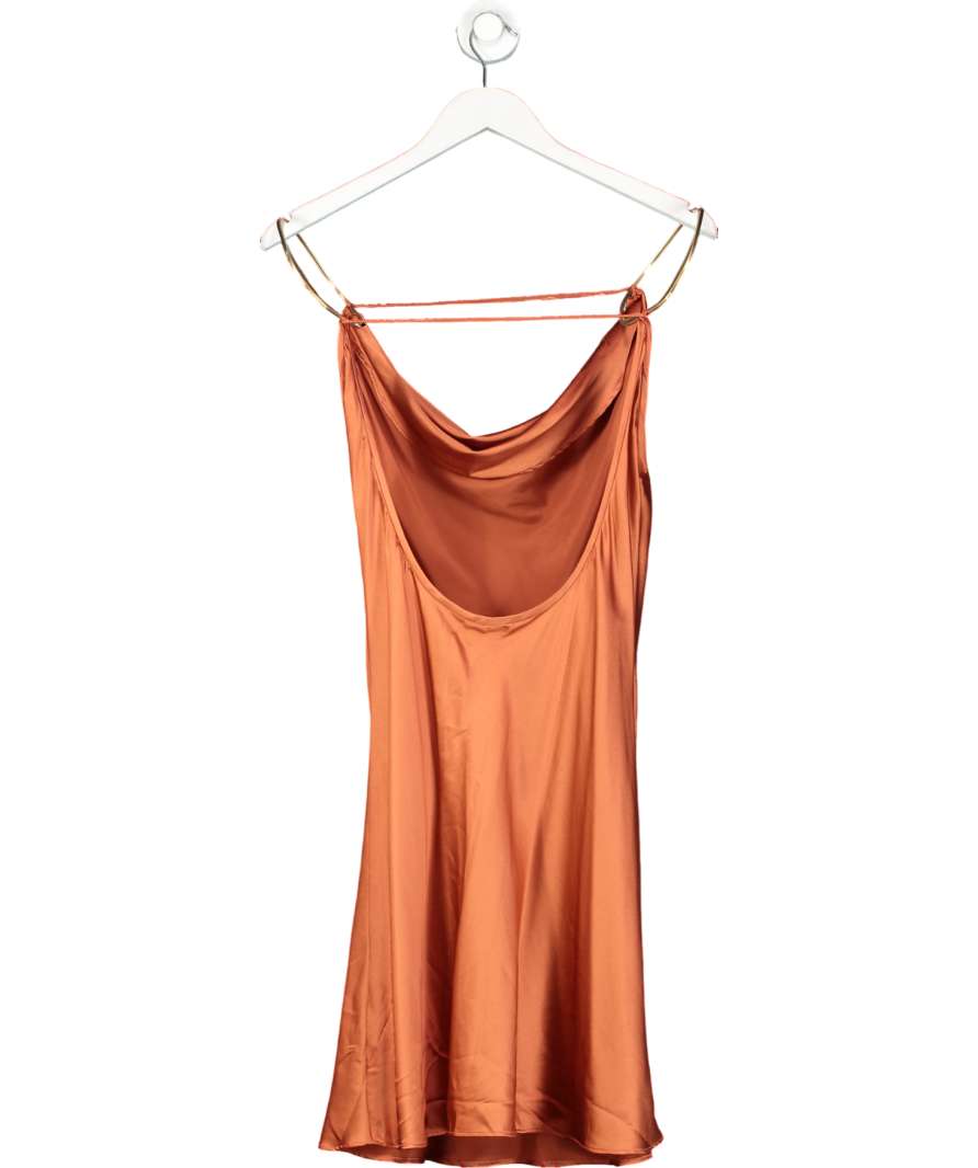 Cult Gaia Orange Azariah Silk Slip Mini Dress UK M
