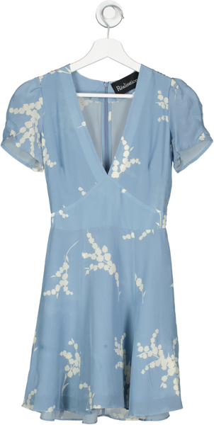 Realisation Par The Luella Silk Mini Dress In Summer Loving Blue UK XX Reliked