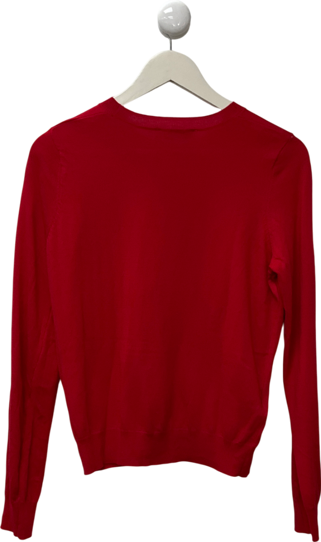 MANGO Red Fine-knit Sweater UK M