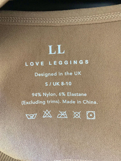 Love Leggings Brown Cropped Cami Top S UK 8-10