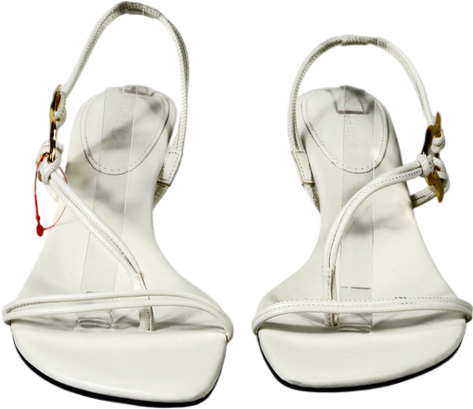 Topshop White Nova Strappy Mid Heeled Sandal With Hardware UK 8 EU 41