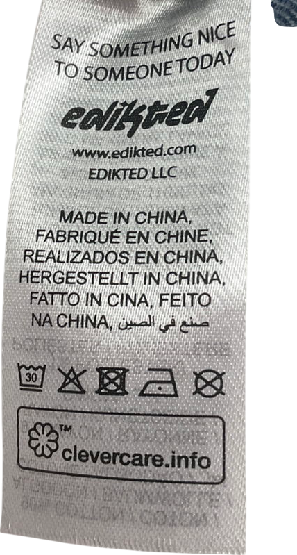 edikted Blue Oversize Low Rise Denim Bermuda Shorts UK L