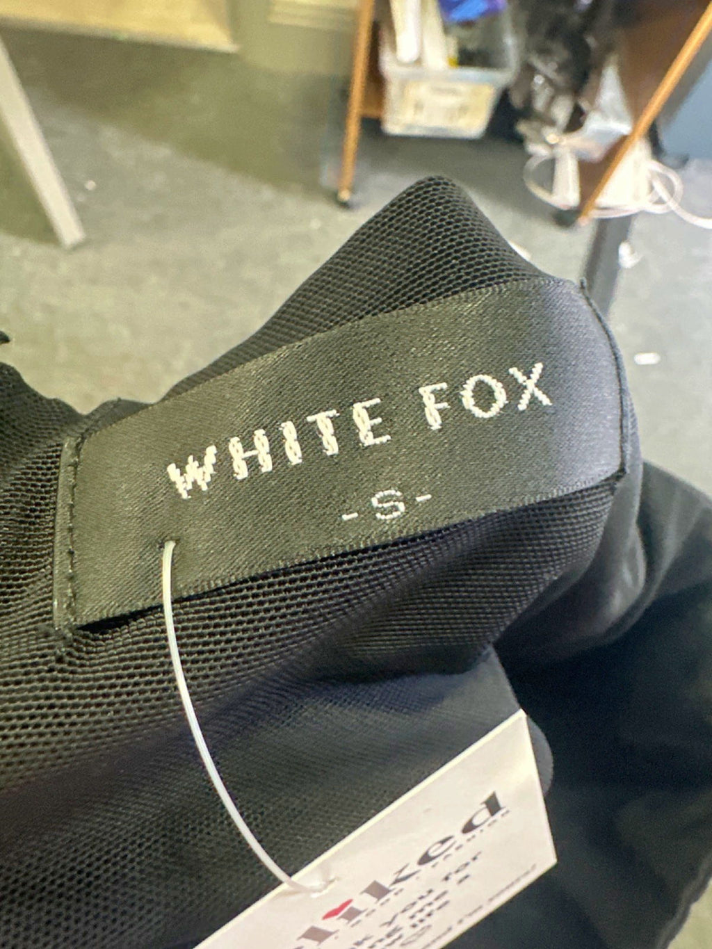 White Fox Black Strapless Mini Dress UK S