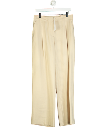 MANGO Beige Striped Suit Trousers UK 10