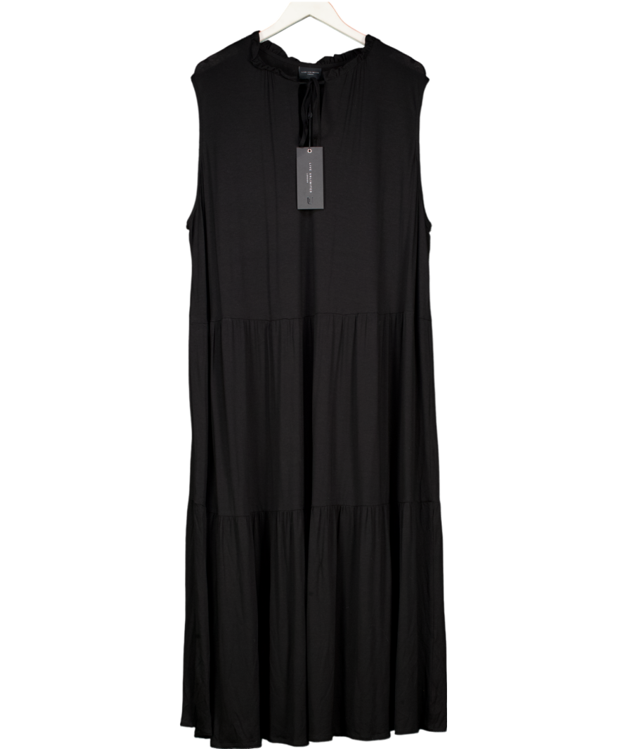 live unlimited Black Jersey Tie Detail Tiered Dress UK 26