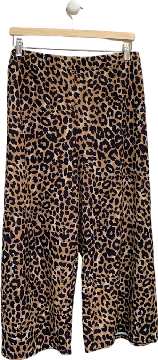 Yours Leopard Print Wide Leg Trousers UK 26/28