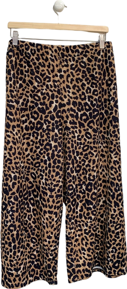 Yours Leopard Print Wide Leg Trousers UK 26/28