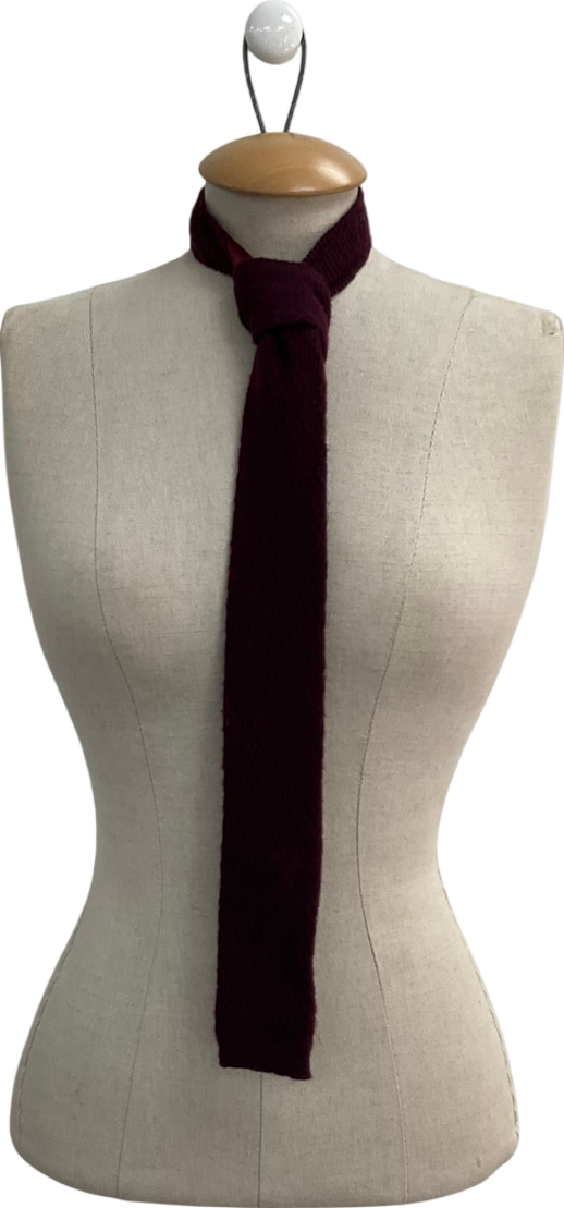 Burberry Red Knitted Cashmere Tie One Size