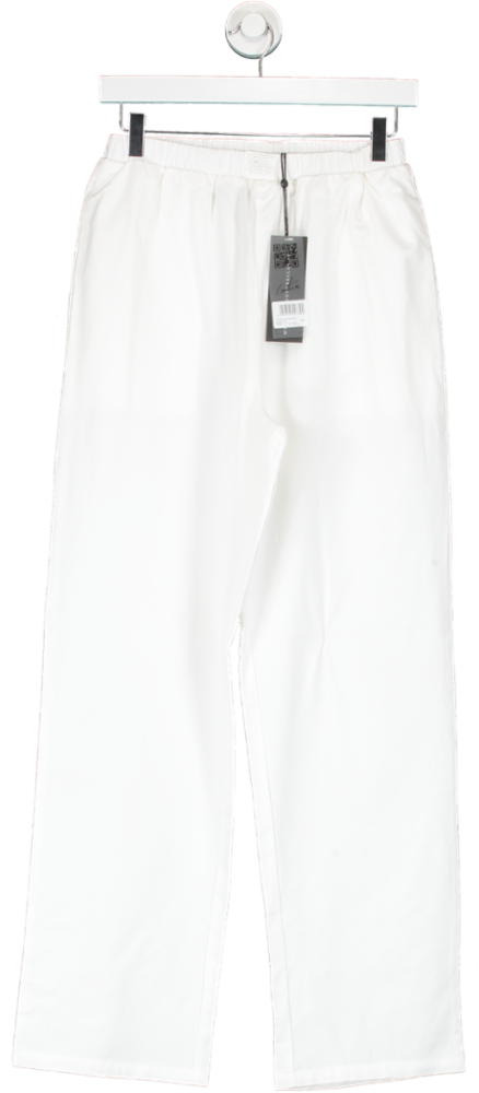 The Couture Club White Cotton Poplin Lounge Pants UK 6