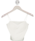 Selfwho White Square Neck Sleeveless Crop Top UK S