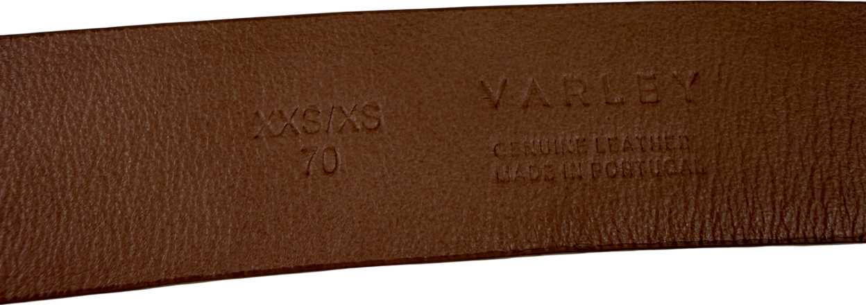 Varley Brown Lenai Leather Belt Colour: Praline UK XXS-XS