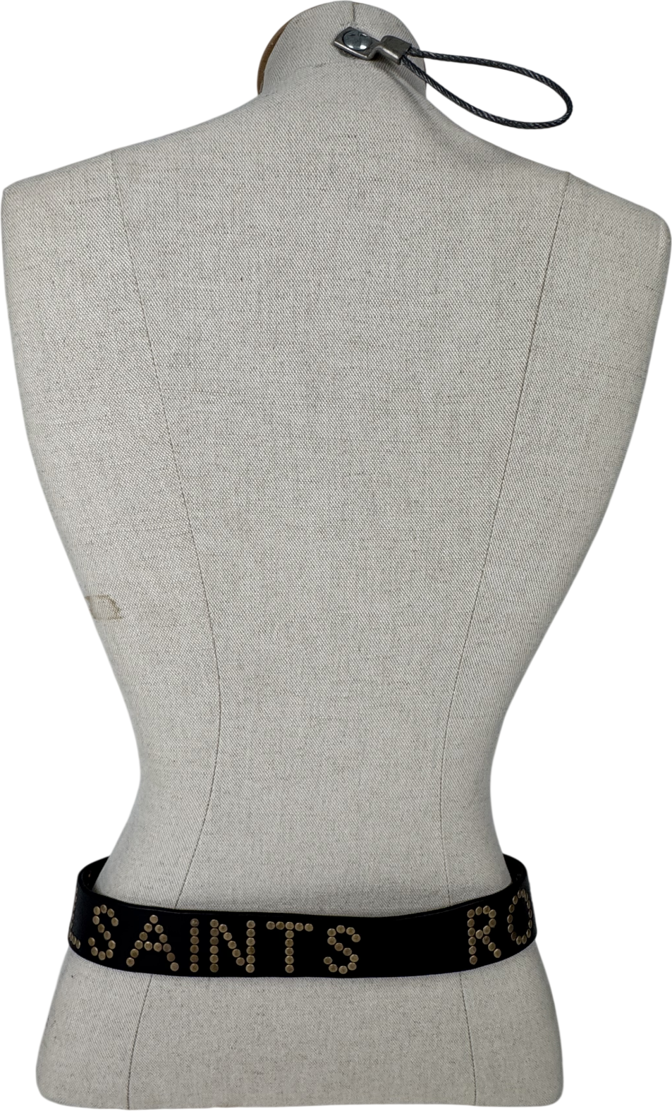 All Saints Black Leather Studded logo Belt UK M