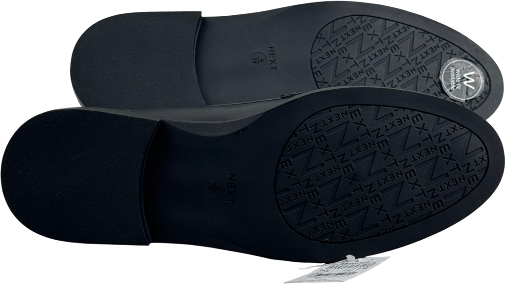 NEXT Black Forever Comfort Tassel Round Toe Loafers UK 6 EU 39 👠