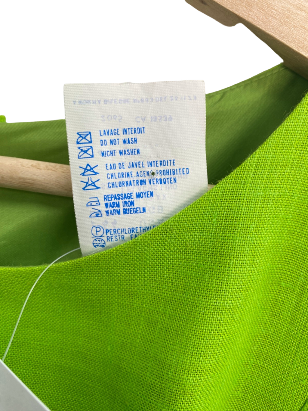 Guy Laroche Paris Vintage Green Linen blend Midi Dress UK 16