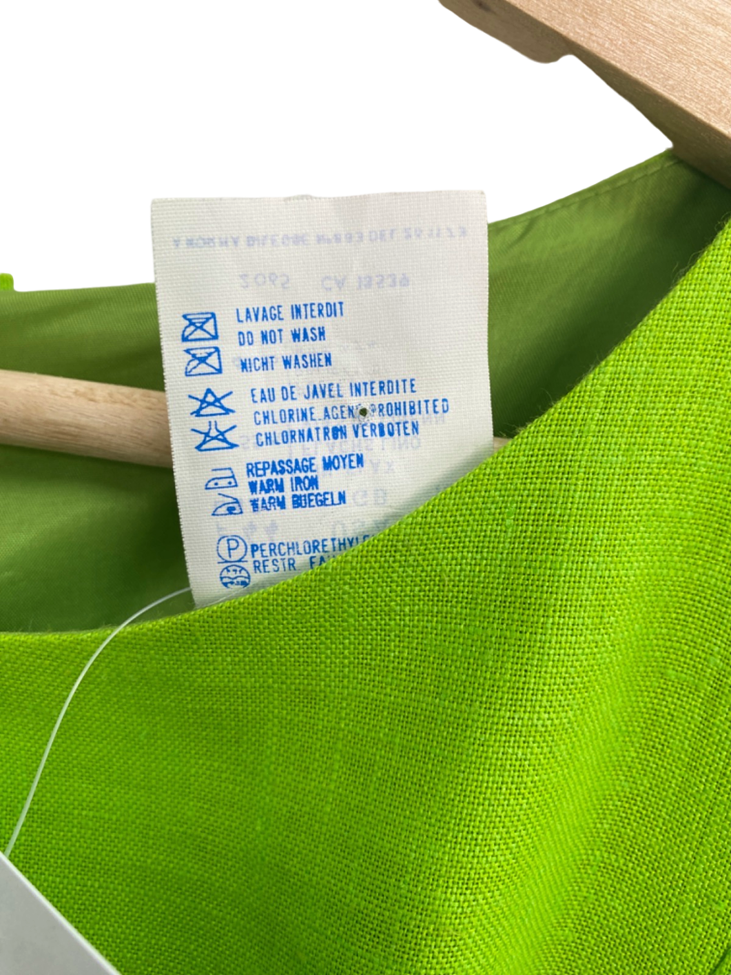 Guy Laroche Paris Vintage Green Linen blend Midi Dress UK 16