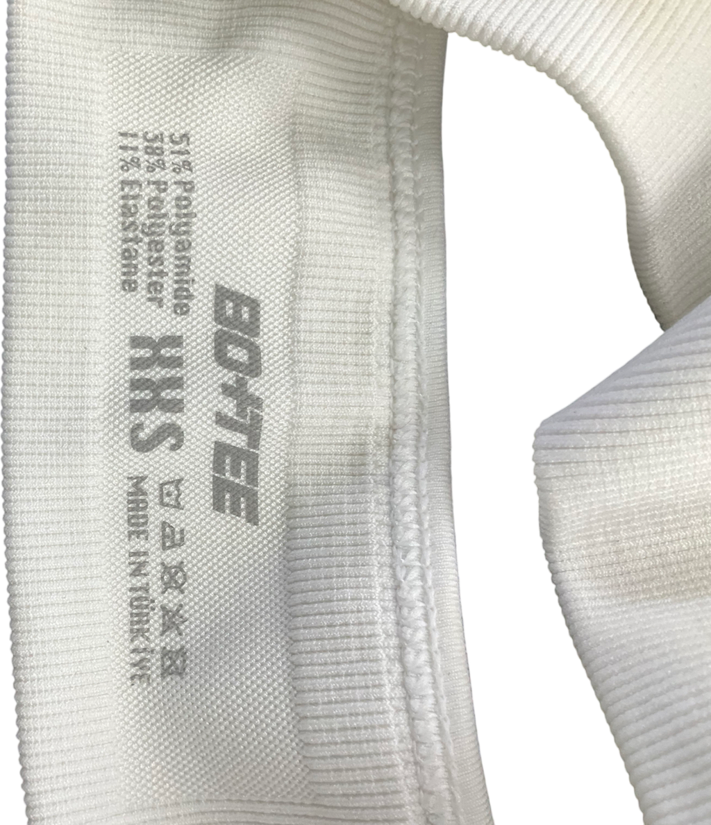 Bo + Tee White Cross Back Crop Top UK XXS