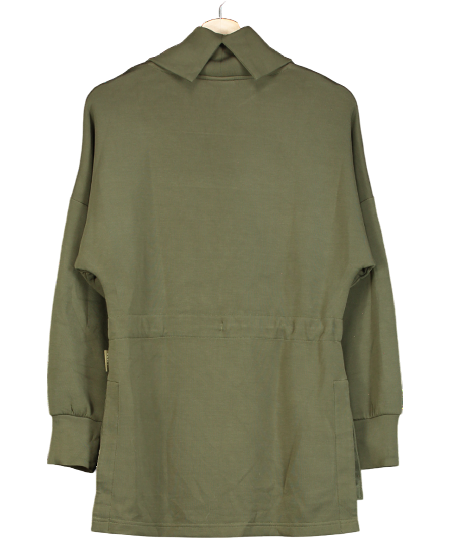 Varley Green Khaki Gree Freya Doublesoft Sweat Top UK XS